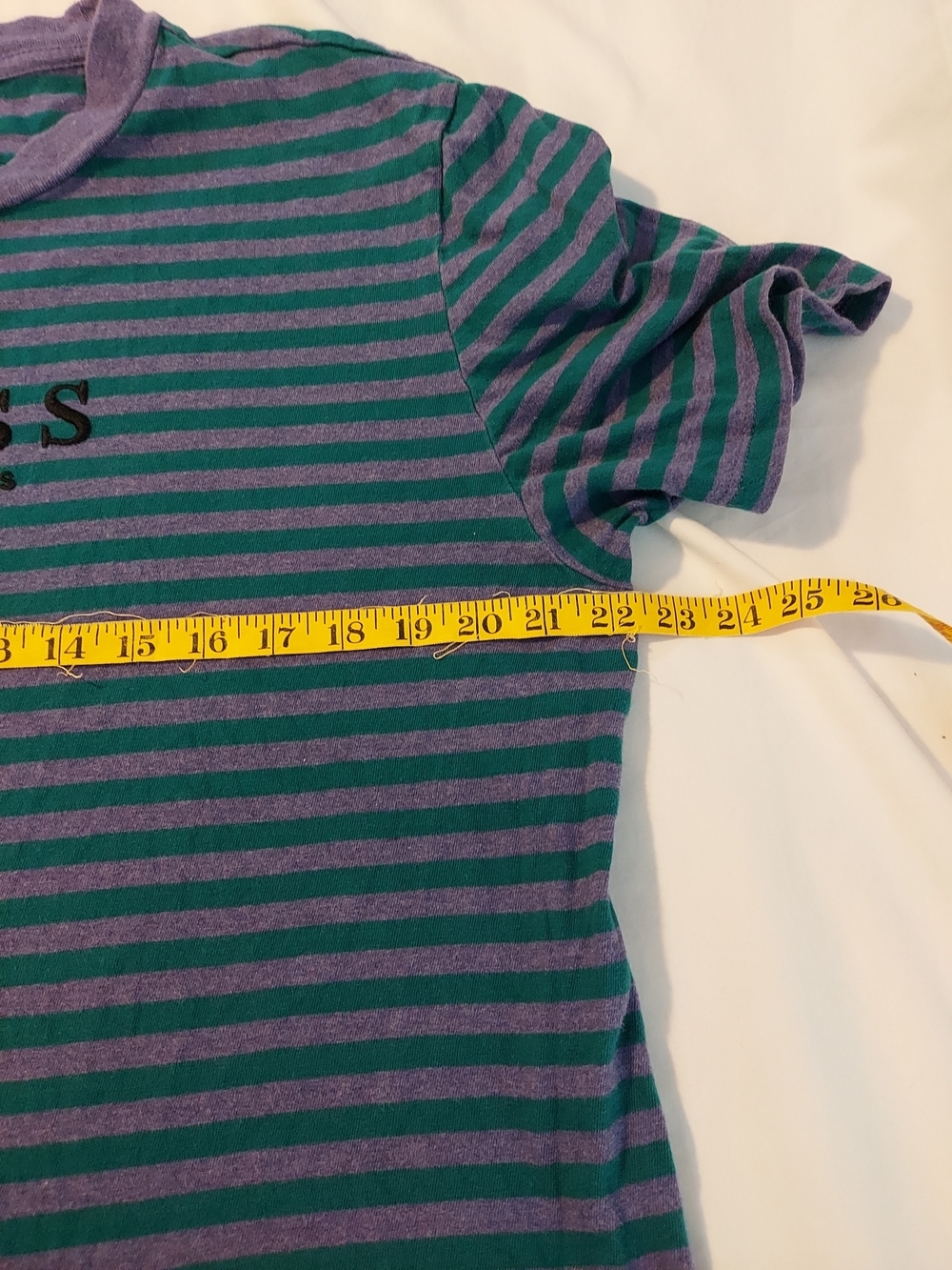 GUESS Originals Robertson Striped Tee - Purple & Teal - Picture 7 of 9